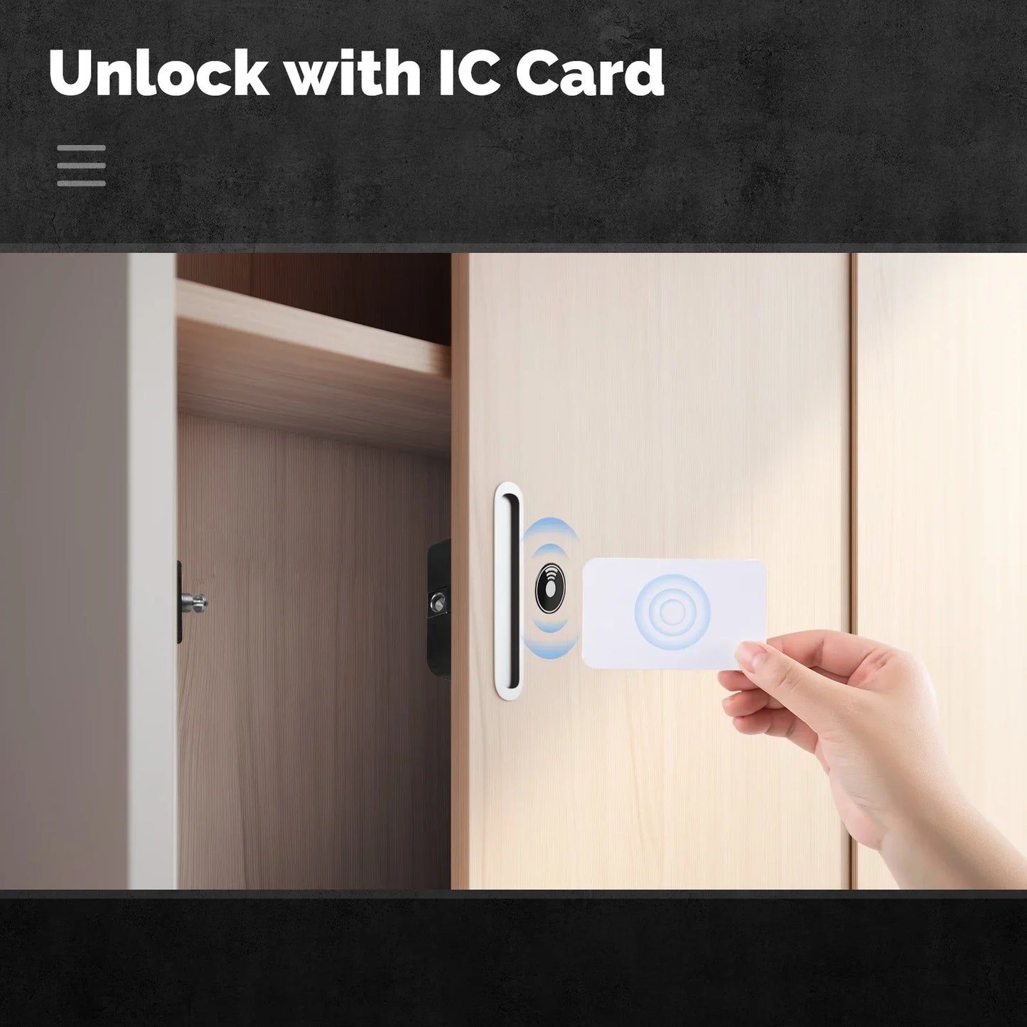 MOES Smart Lock Bluetooth Tuya-Compatible Keyless IC Card Unlock App Remote Control for Wood Cabinet Door Drawer Furniture
