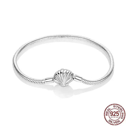 Original 925 Silver Bracelet Snake Chain 17-20 Evil Eye Heart Star Zircon For Charms Beads Pendant Anniversary Jewelry Making Gifts 
