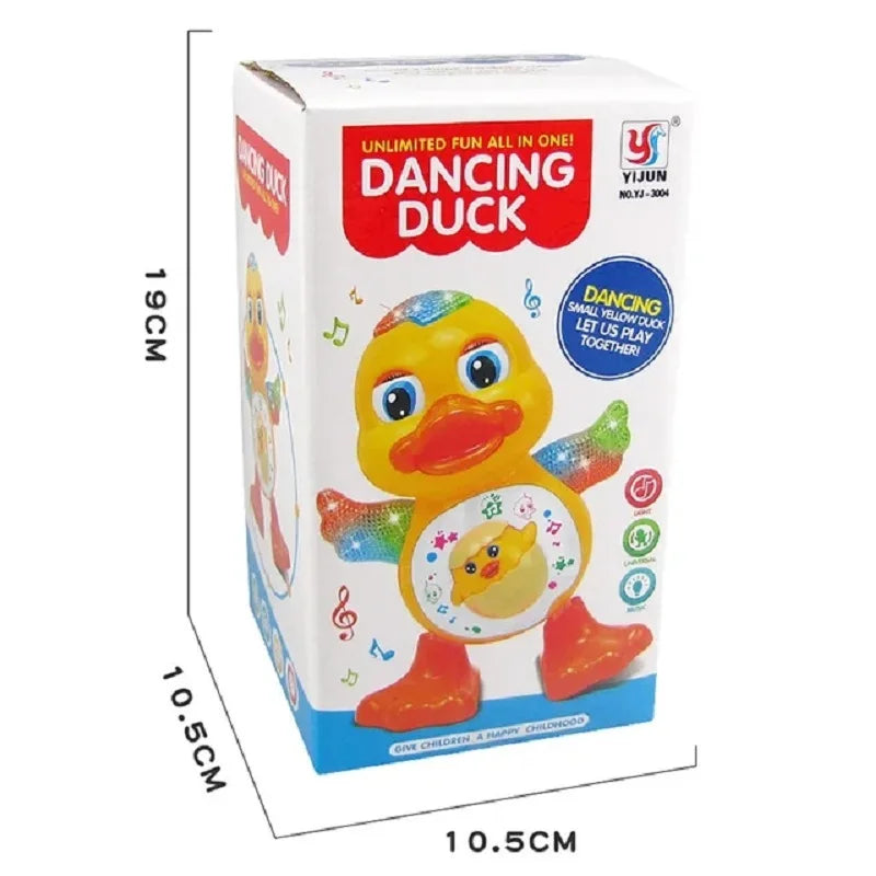 Pato eléctrico bailarín, divertido, parpadeante, con luz intermitente, sacude el cuerpo, lindo animal de dibujos animados musical, juguete educativo, regalo para niños