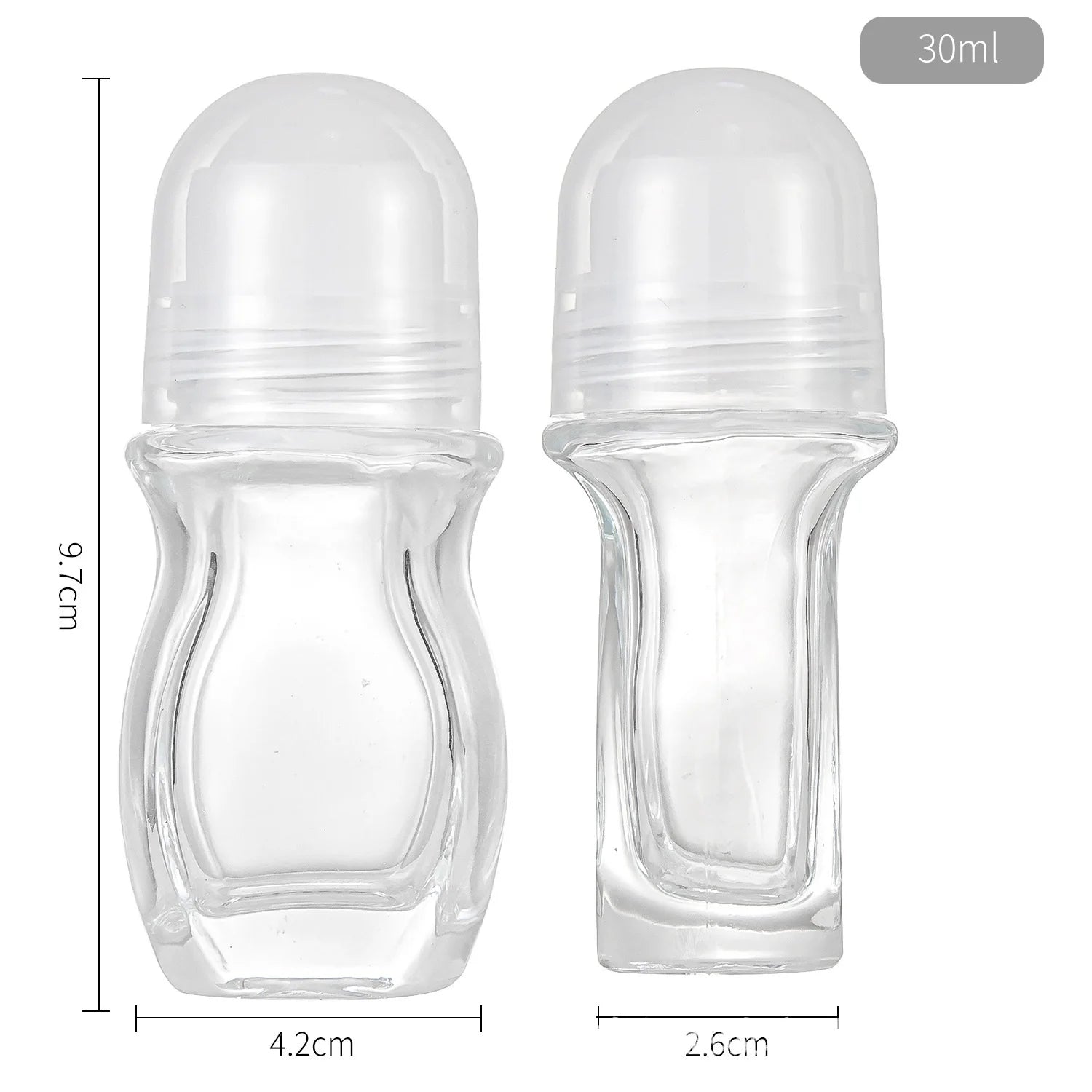 30/50ml Thick Glass Roller Bottle Empty Essential Oil Roll On Bottles Leak Proof Massage Roller Ball Refillable Bottle Container
