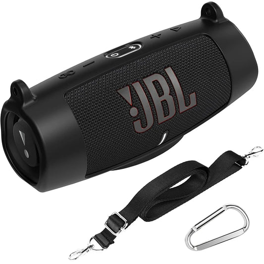 Funda de silicona suave para altavoz Bluetooth JBL Charge 5, con correa y mosquetón.