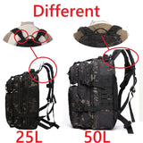 25L/50L Sturdy Nylon Waterproof Tactical Sports Trekking Fishing Hunting Camping Hiking Bag Backpack Outdoor Rucksacks
