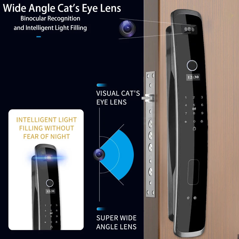 Wishome Biometric Recognition Smart Door Lock remote control Fingerprint Password IC Card APP Wifi Lock Unlock