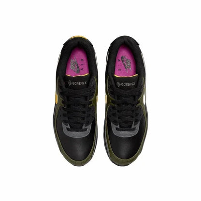 Nike Air Max 90 Vintage Men's Running Shoes Wear Resistant Shock Absorption Breathable Black Yellow Sneakers Retros