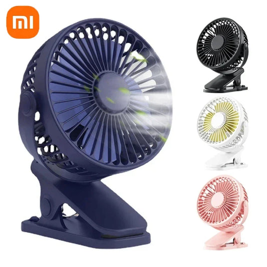 Xiaomi Portable Mini Clip Fan Silent Desktop Home Dormitory Cart Type Rechargeable USB High Wind Blower Student Desktop