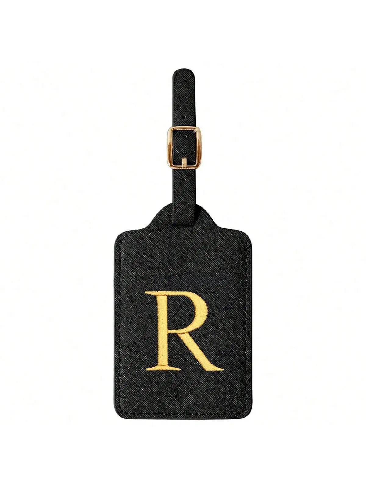 PU Leather Luggage Tag for Travel - Durable Suitcase ID Tag with Privacy Cover & Name Card Slot (A-Z) liu