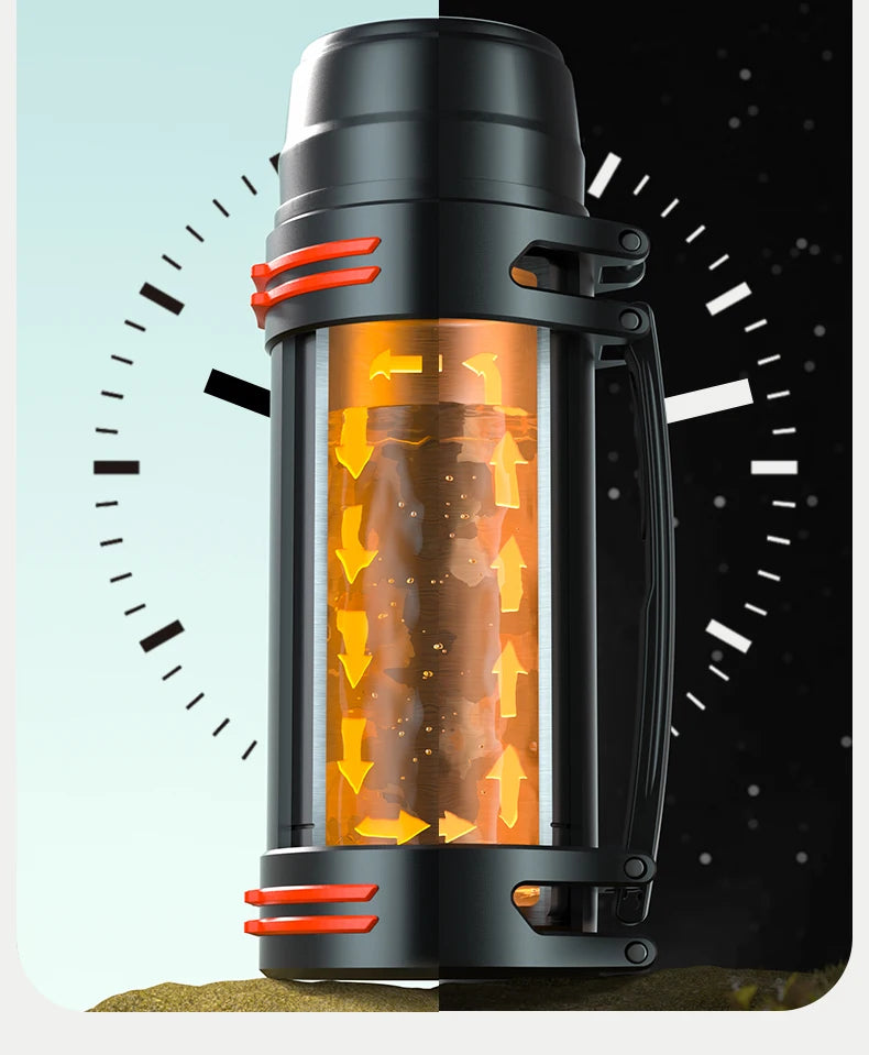 Large Capacity Thermos Bottle with handle Double-wall vacuum Insulated Bottles Leakproof Water Jug for Travel Hiking Camping