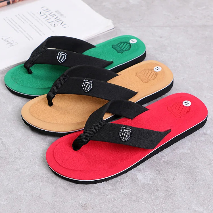 Men's Casual Flip Flops Fashion Beach Shoes Men Summer Non-Slip Flat Slides Men's Slippers Indoor House Shoes Man Male Slipper