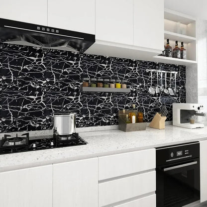 Aluminum Foil Bottom Imitation Tile Wall Stickers Kitchen Bathroom Decor Damp Proof Marble Pattern Foam Self-adhesive Wallpaper