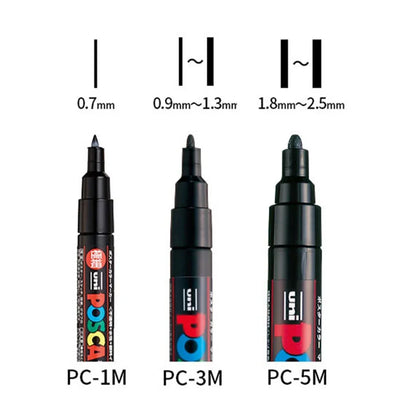 16pcs Japan UNI POSCA Markers Set Acrylic Graffiti Drawing Permanent Waterproof Children's Drawing PC-3M/1M/5M Art Supplies