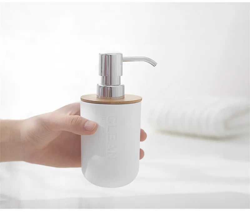 Bathroom Accessories Set Soap Dispenser Bottle Dish Washroom Toothbrush Holder Cup Suit Lotion Rack Toilet Brush Garbage Can