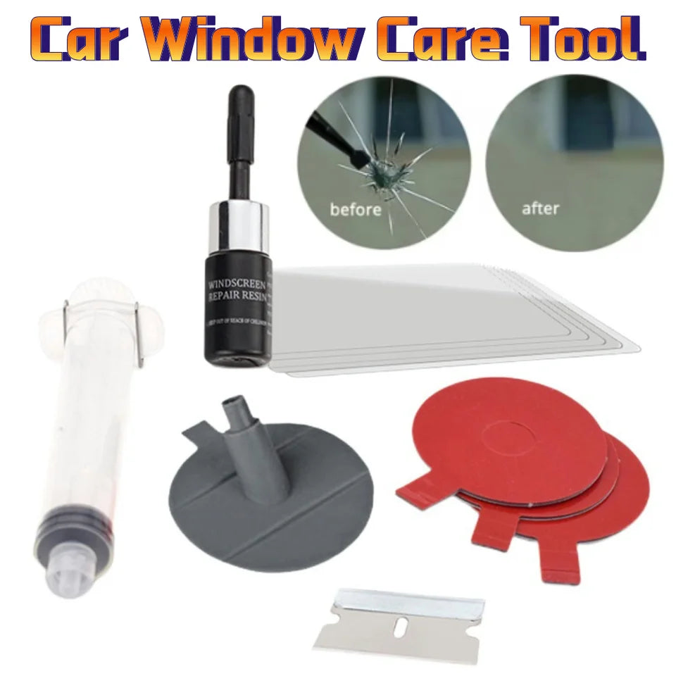 Car Windshield Repair Resin Kit Ferramentas, pára-brisas Break, Scratch Restoration, Adesivos de proteção, Glass Cleaner Care, No Trace Wash