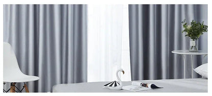 Easy Install Sunscreen Protection Thermal Insulation Curtain with Hook Silver Coated Fabric Shade Cloth Home Office Decoration
