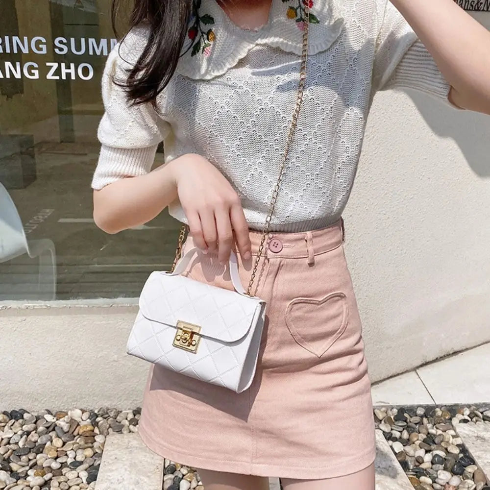 Minimalist PU Leather Chain Shoulder Bag High-Capacity Underarm Handbag Single Shoulder Bag Tote Bag Female Crossbody Bag
