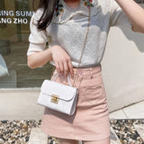 Minimalist PU Leather Chain Shoulder Bag High-Capacity Underarm Handbag Single Shoulder Bag Tote Bag Female Crossbody Bag