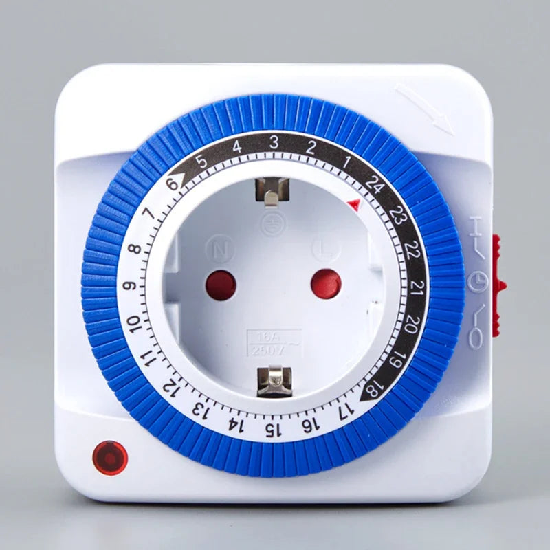 Temporizador de 24 horas para UE/EE. UU., enchufe con temporizador, conexión a tierra mecánica, programable, con cuenta regresiva inteligente, interruptor de bucle, apagado automático