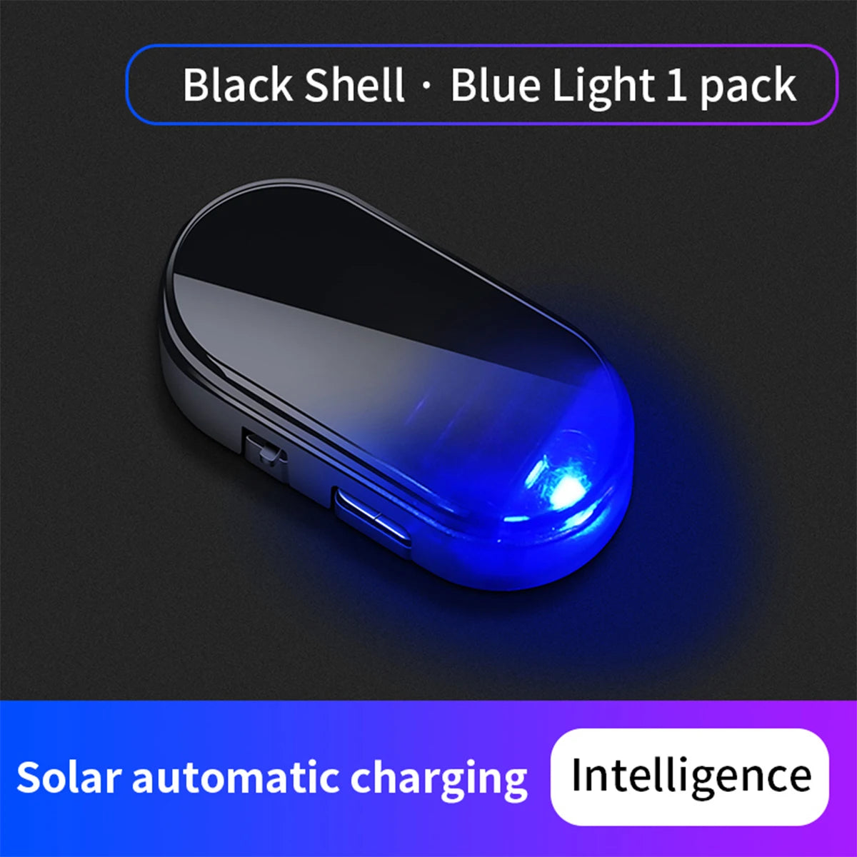 Car Fake Security Light Solar Powered Simulated Dummy Alarm Wireless Warning Anti-Theft Caution Lamp LED Blue/Red Flashing Light