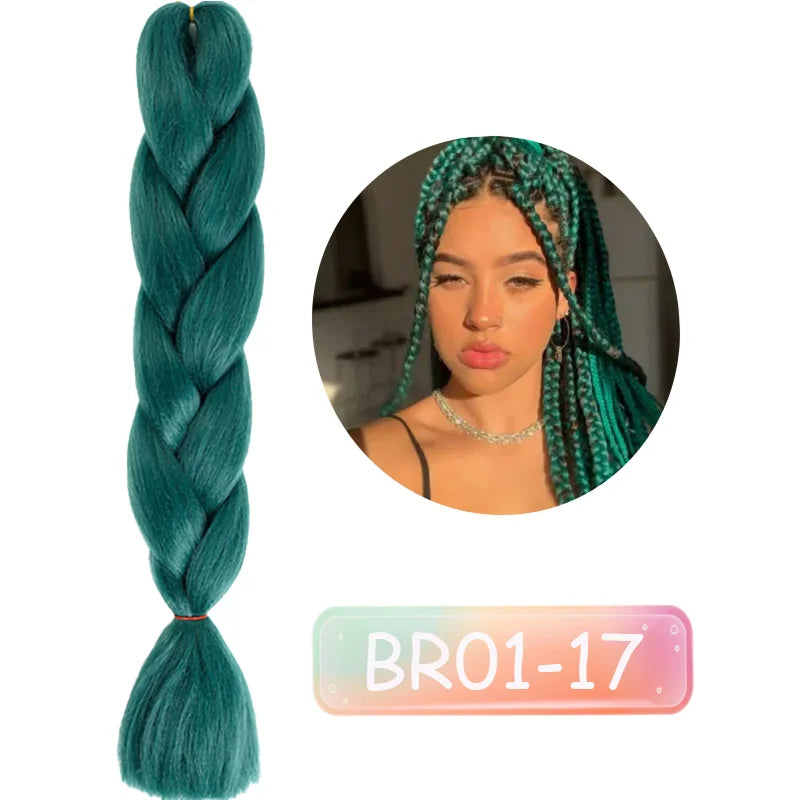 Lupu 24 "extensões de cabelo sintético longo ombre trança para mulheres preto roxo rosa azul loiro jumbo tranças suporte atacado