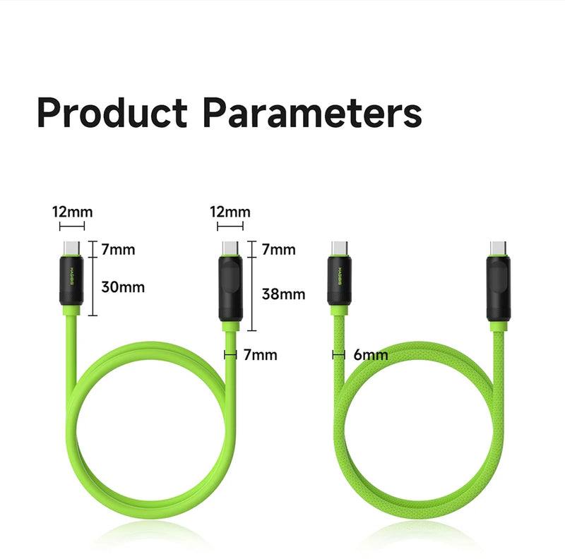 Hagibis USB C Fast Charger Cable With LED Display PD 240W 40Gbps Video Cord Compatible with Thunderbolt 4/3 For iPhone 16 Laptop