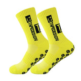 2025 New Anti-Slip Tape Design Football Socks Mid-Calf Non-Slip Soccer Sport Cycling Sports Men's Women Sock Grip Yoga 1 Pair