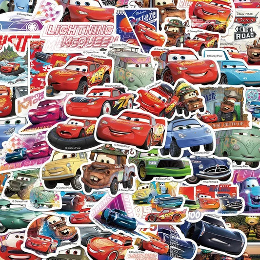 Disney Cartoon Cars Stickers for Kids, Cars, Lightning McQueen, Movie, Anime Decal, Guitar, Laptop, Cute Kawaii Sticker Pack, Girl For, 10 Pcs, 30 Pcs, 50Pcs 