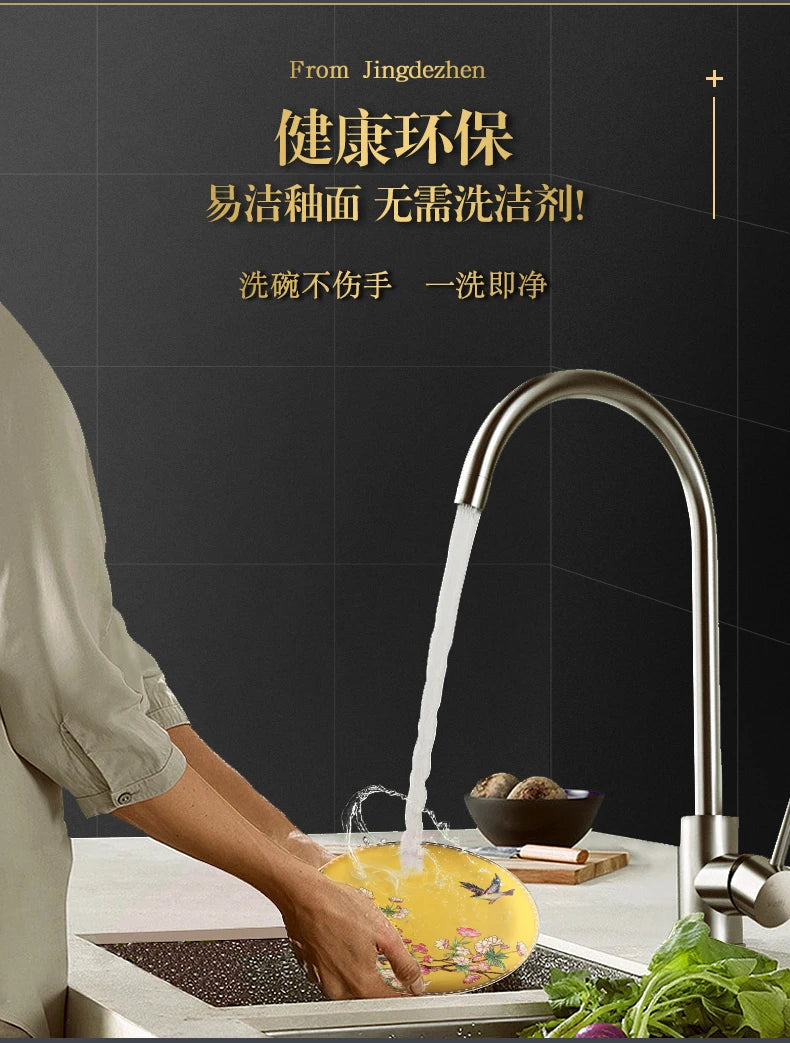 Fine Bone China Plates Dinner Sets Ceramics Luxury Breakfast Dinnerware Gift Women Vajillas Completa Ceramica Luxury Tableware