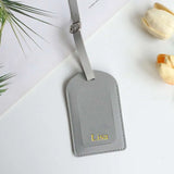 Customized Letters Smooth PU Leather Classic Ultra-Thin Travel Aviation Luggage Tag Signature Luggage Label