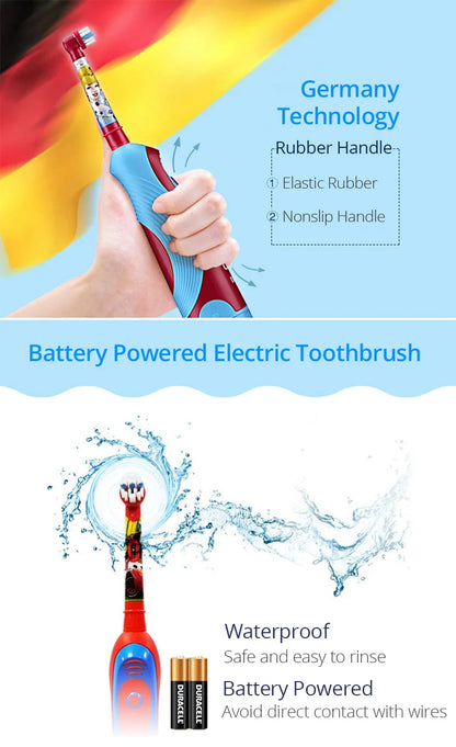 Oral-B Kid Electric Toothbrush Pro-Health Soft Bristle Rounded Vibrate Brush Heads Gum Care Teeth Brush Battery Power for Age 3+