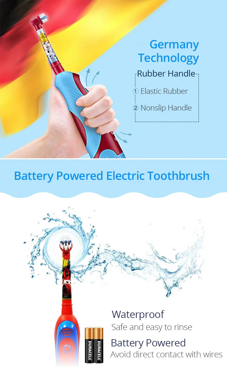 Oral B Electric Toothbrush Soft Bristle Protect Gum for Kid Waterproof Timer Teeth Brush with Extra Supplement Brush Head Refill