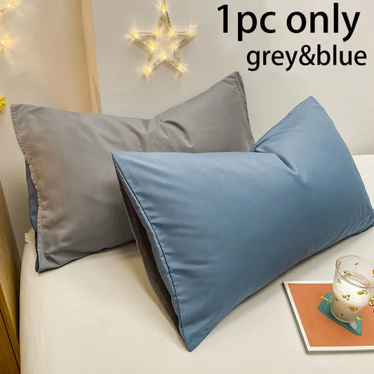 1pc 100% Cotton brushed Color block Pillowcases , Super Soft and Cozy, Wrinkle, Fade, Resistant with Envelope Closure
