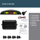Hippcron Car LED Parking Sensor Kit 4 Sensors 22mm Reverse Radar Sound Alert Indicator System 8 Colors