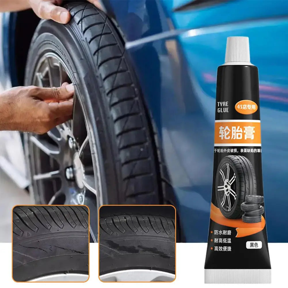 Cracked Tire Repair Kit - 30g Universal Rubber Glue, Sealant For Tire Cracks, Sidewall & Puncture Repairs E4q4