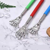 Skull Palm Telescopic Back Scratcher Hand Massager Back Slap with Rubber Handles Fun and Novel Tool for Decompression Hand Stick