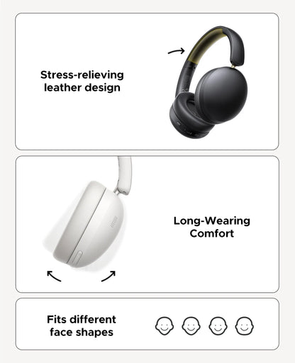 UGREEN Wireless Bluetooth Headphones, 80H Playtime, HiFi Stereo Over Ear Headphones with Microphone, Bluetooth 5.4