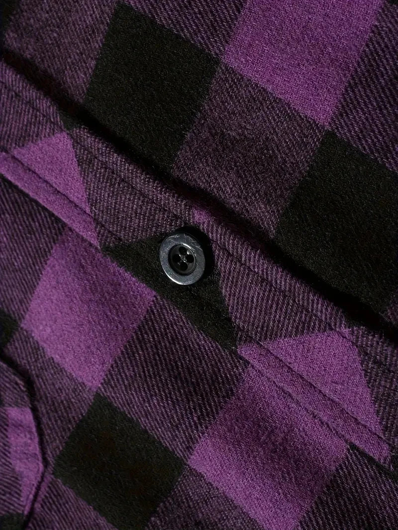 Camisa a cuadros con capucha de moda juvenil para hombre, camisa de manga larga ajustada, camisa informal de viaje para parejas, camisa deportiva para hombre, chaqueta