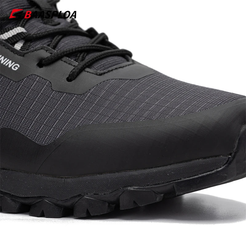 Baasploa Men's Anti-Skid and Wear-Resistant Hiking Travel Shoes Fashion Waterproof Outdoor Sneaker Comfortable Male Sport Shoes