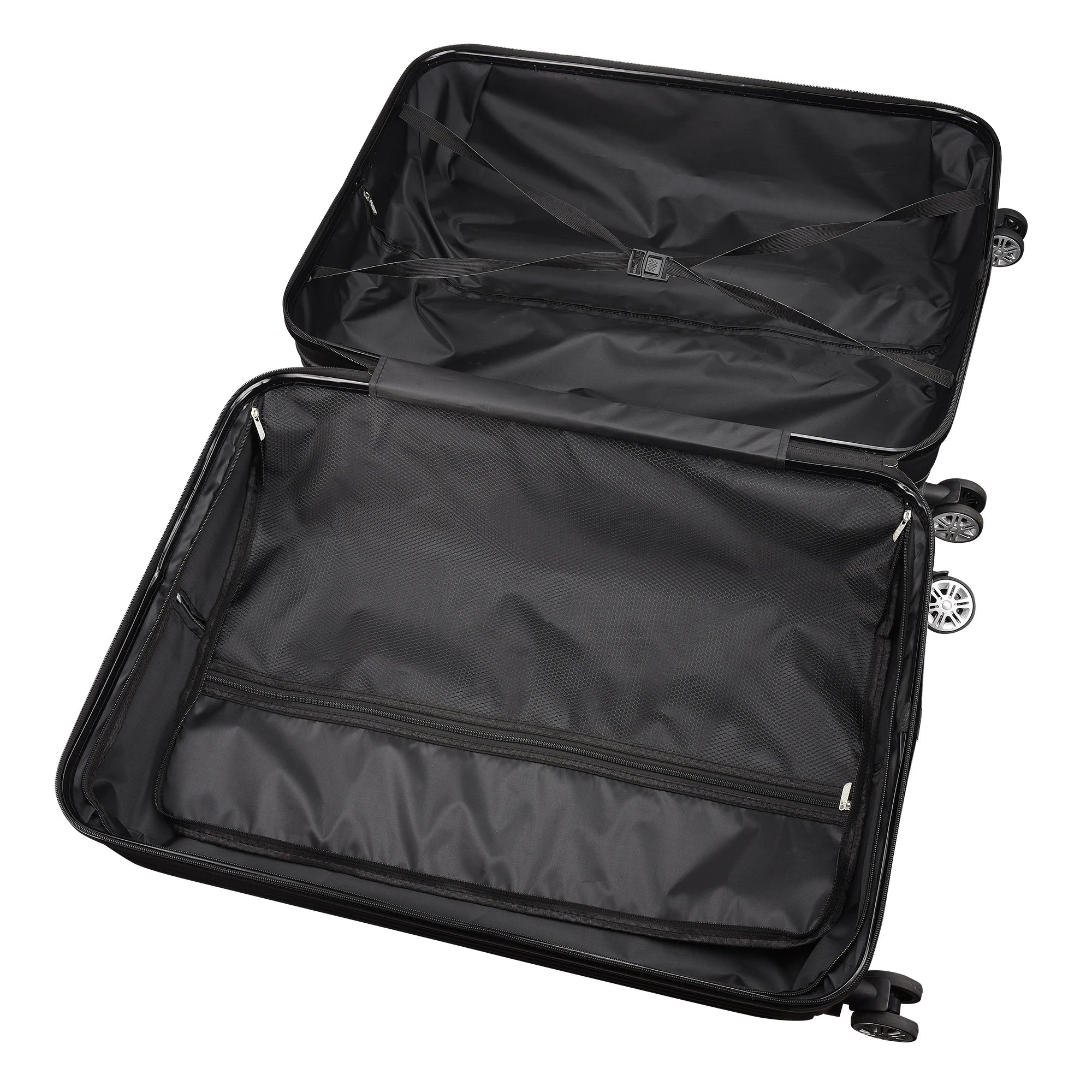 Anajqaqia 3 Pieces Suitcase Set, Hard-Shell Luggage Set Made of ABS, with  Combination Lock Hand and Telescopic Handle, Black
