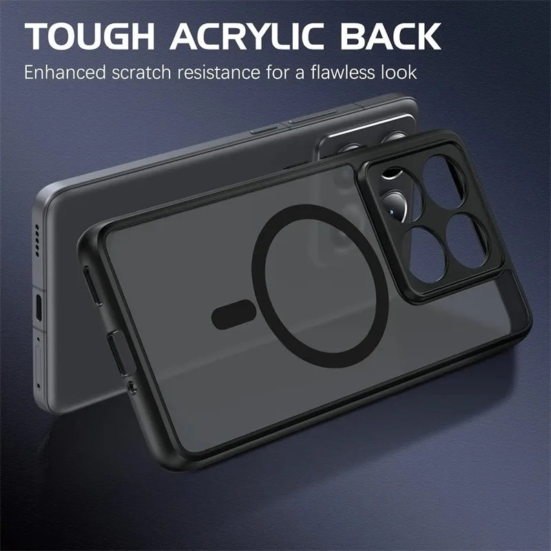 Hard Plastic Matte Camera Protection Case For Xiaomi 15 14 13 Ultra 13T 14T Pro For Magsafe Magnetic Wireless Charge Phone Cove