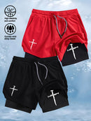 Quick-Dry Men's Training Shorts Elastic Waistband Drawstring Breathable Moisture-Wicking Athletic Shorts