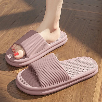 Fashion Men's Women's Sandals Anti-Slip Wear-Resistant EVA Thick Sole Comfortable Home Slippers Bathroom Bath Flip-Flops