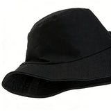 Spring Summer Unisex Solid Color Fisherman Cap Foldable Bucket Hat Outdoor Sunscreen Hat Fashionable Double-Sided Basin Hat
