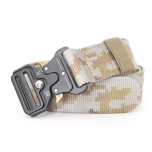 3.8X125cm - Quick Release Outdoor Metal Buckle Soft Real Nylon Sports Accessories Black Belt for Men and Women