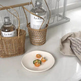 High Quality Handmade Straw Woven Basket with Handle Picnic Props Storage Basket Ornaments Tea Cup Cover