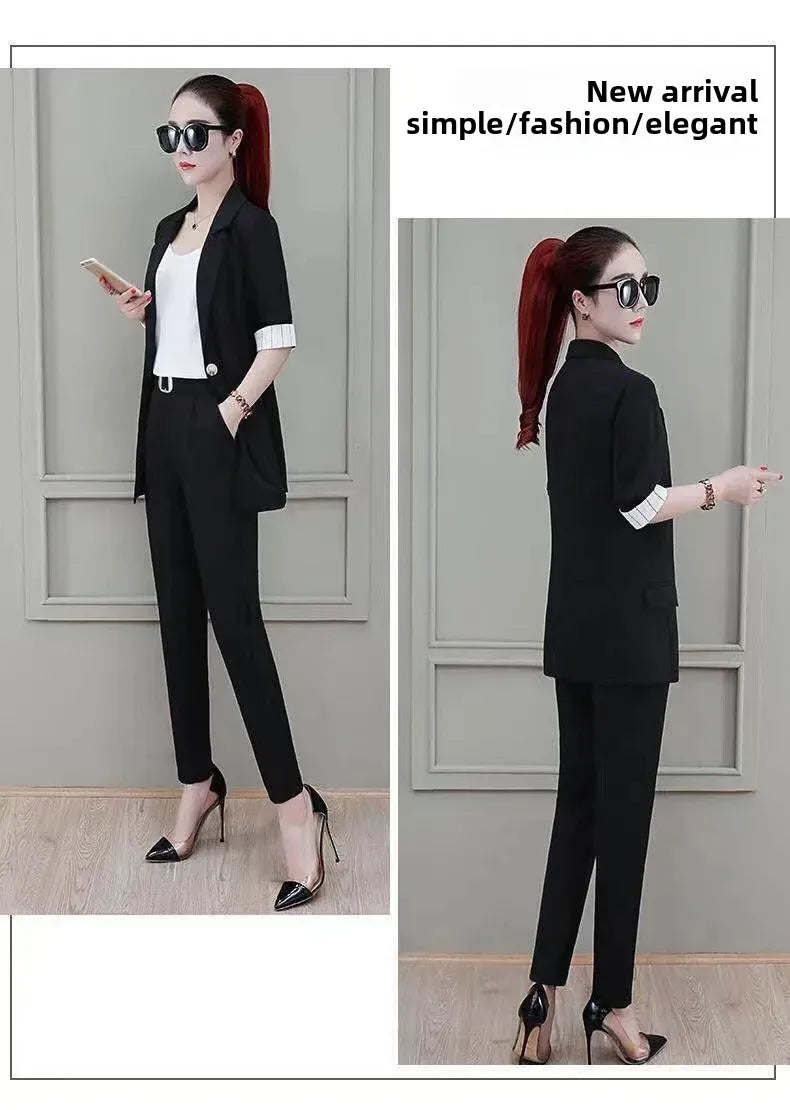 Conjunto de traje de tres piezas para mujer, elegante y a la moda, para primavera y otoño, ropa profesional de verano, novedad
