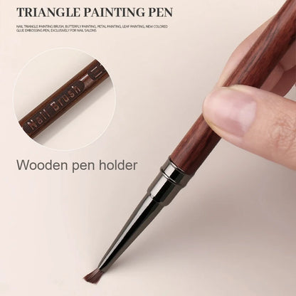 Triangular Nail Art Brush Pen 3D Tips Pattern Phototherapy Acrylic Nail Brush UV Gel DIY Manicure Tools Wood Handle Nail Brushes