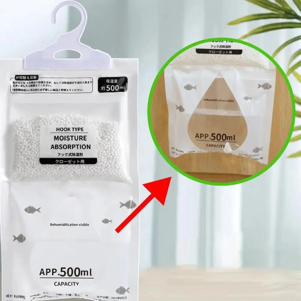 10 pçs absorvedor de umidade pendurado roupas de secagem desumidificador guarda-roupa saco seco dessecante saco de absorção de umidade