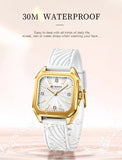 Relógio feminino quadrado minimalista pulseira pulseira de silicone casual