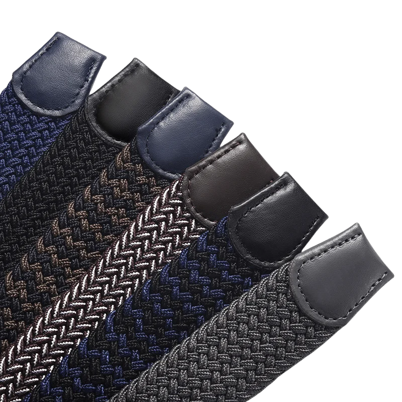 Elastic Nylon Unisex Casual Knitted Pin Buckle Jeans Belt Woven Canvas Elastic Expandable Stretch Waistband for Women Men Girdle