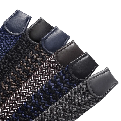 Elastic Nylon Unisex Casual Knitted Pin Buckle Jeans Belt Woven Canvas Elastic Expandable Stretch Waistband for Women Men Girdle