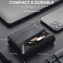 Men's Wallet with Zipper Coin Purse Automatic Pop-up Metal Credit Card Holder Minimalist RFID Blocking Business Card Wallet Idea